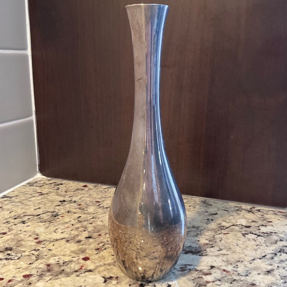 Other - Vintage Weighted Silver-Plated Metal 7” Bud Vase - Made in Hong Kong